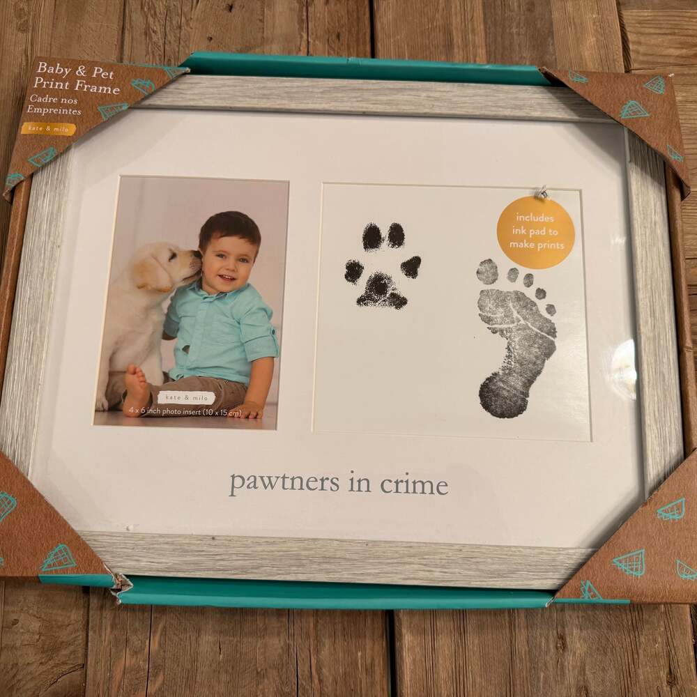 Kate & Milo Rustic Pawtners in Crime Picture Frame and Baby and Pet Print Ink Ki
